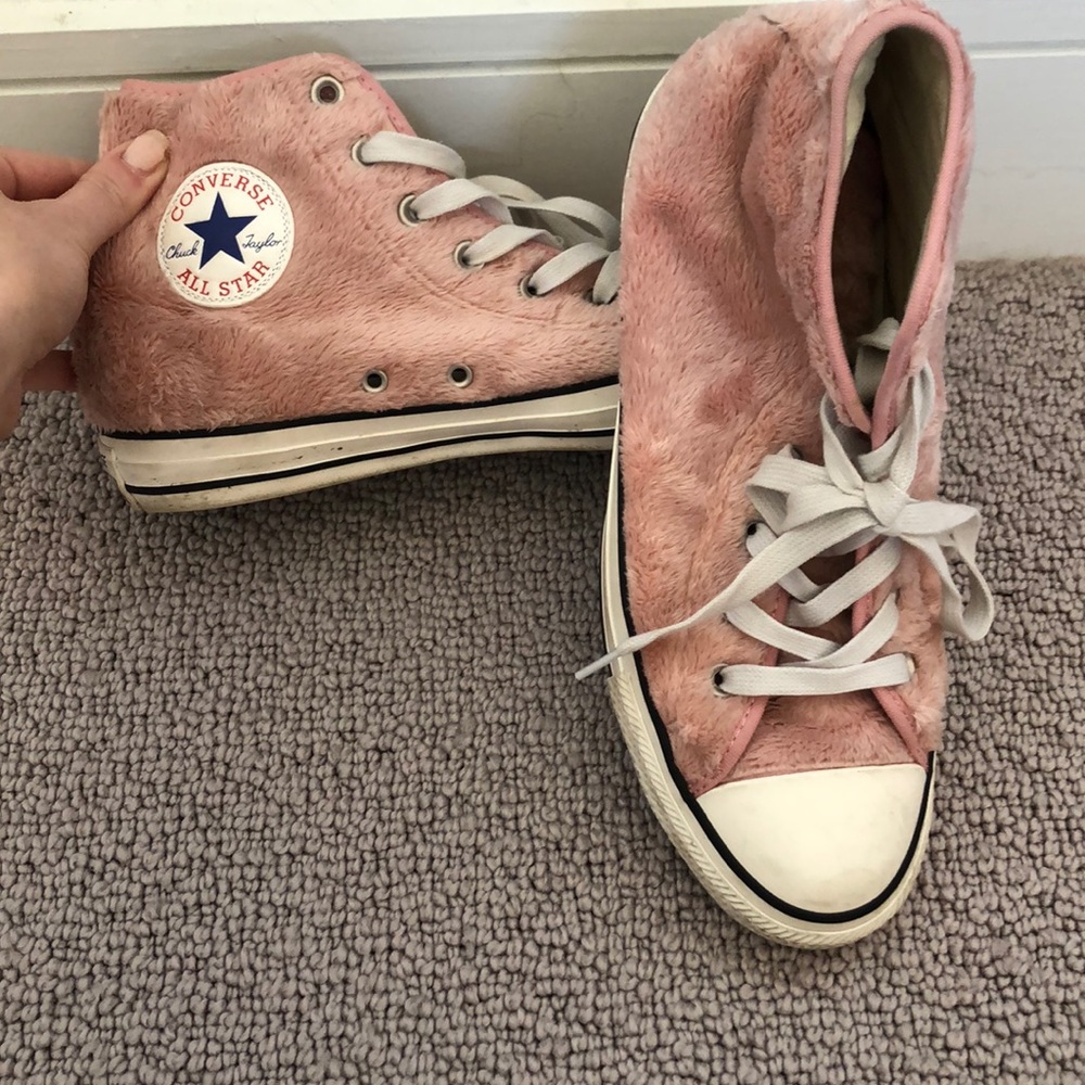 Light pink furry high tops!